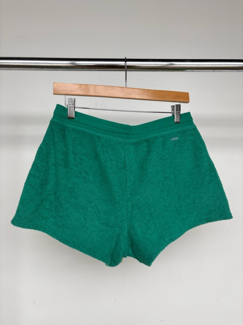 Outerknown Emerald Green Terry Drawstring Women’s Shorts - Picture 3 of 3